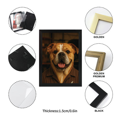 Custom Photo Mechanic Dog Canvas Framed Wall Art Gift For Dog Lovers