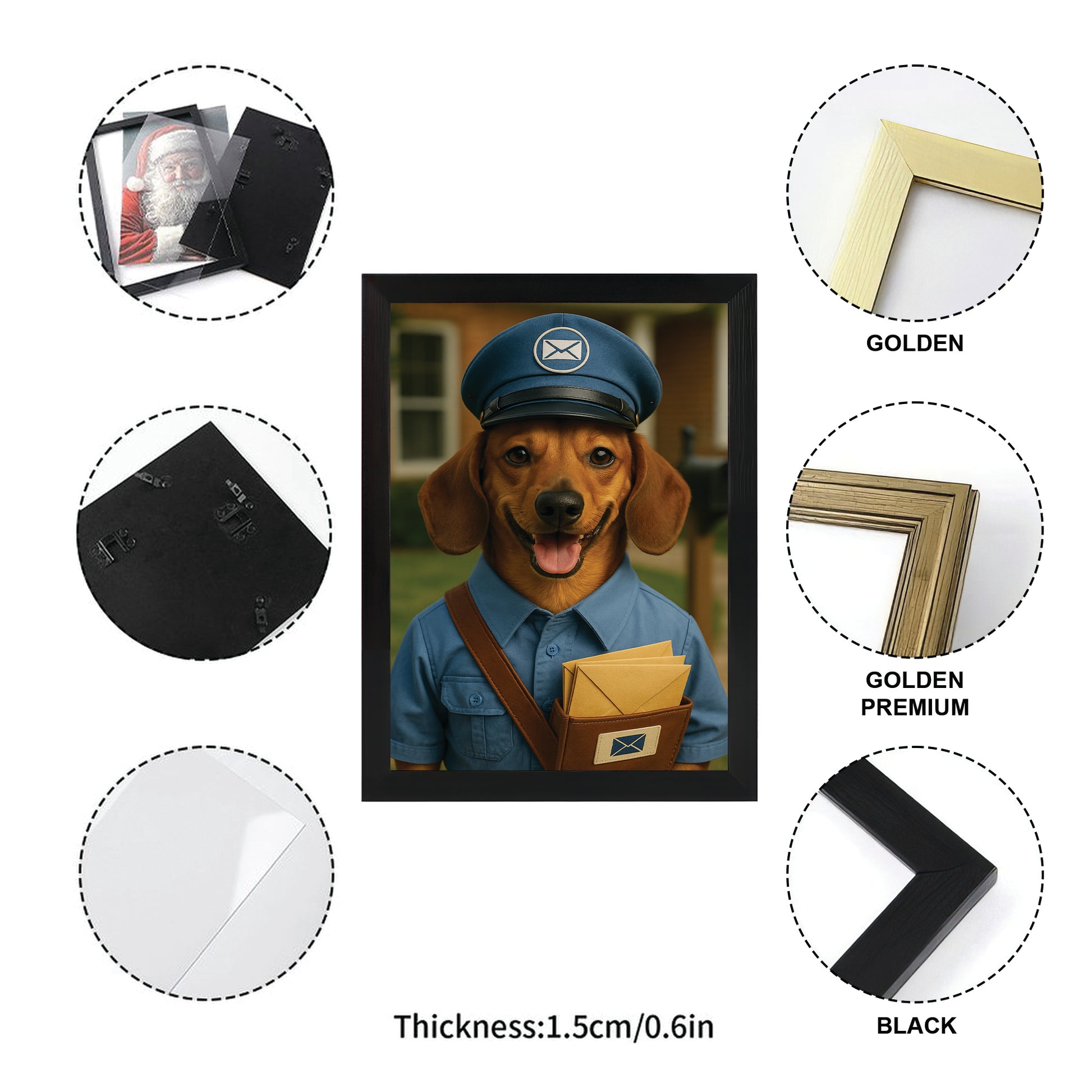 Custom Photo Mail Carrier Dog Canvas Framed Wall Art Gift For Dog Lovers