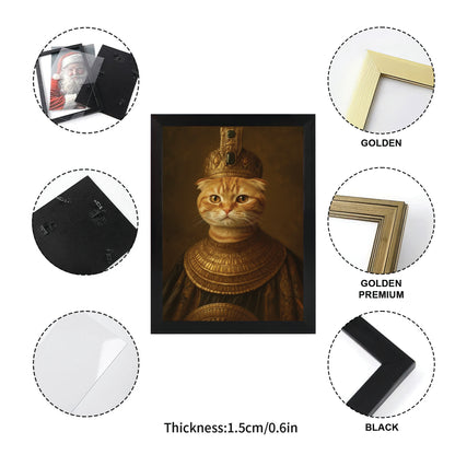 Custom Photo Cat Royal Style 1 Canvas Framed Wall Art Gift For Cat Lovers