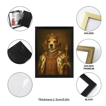 Custom Photo Dog King Royal Canvas Framed Wall Art Framed Wall Art _ Gift For Dog Lovers