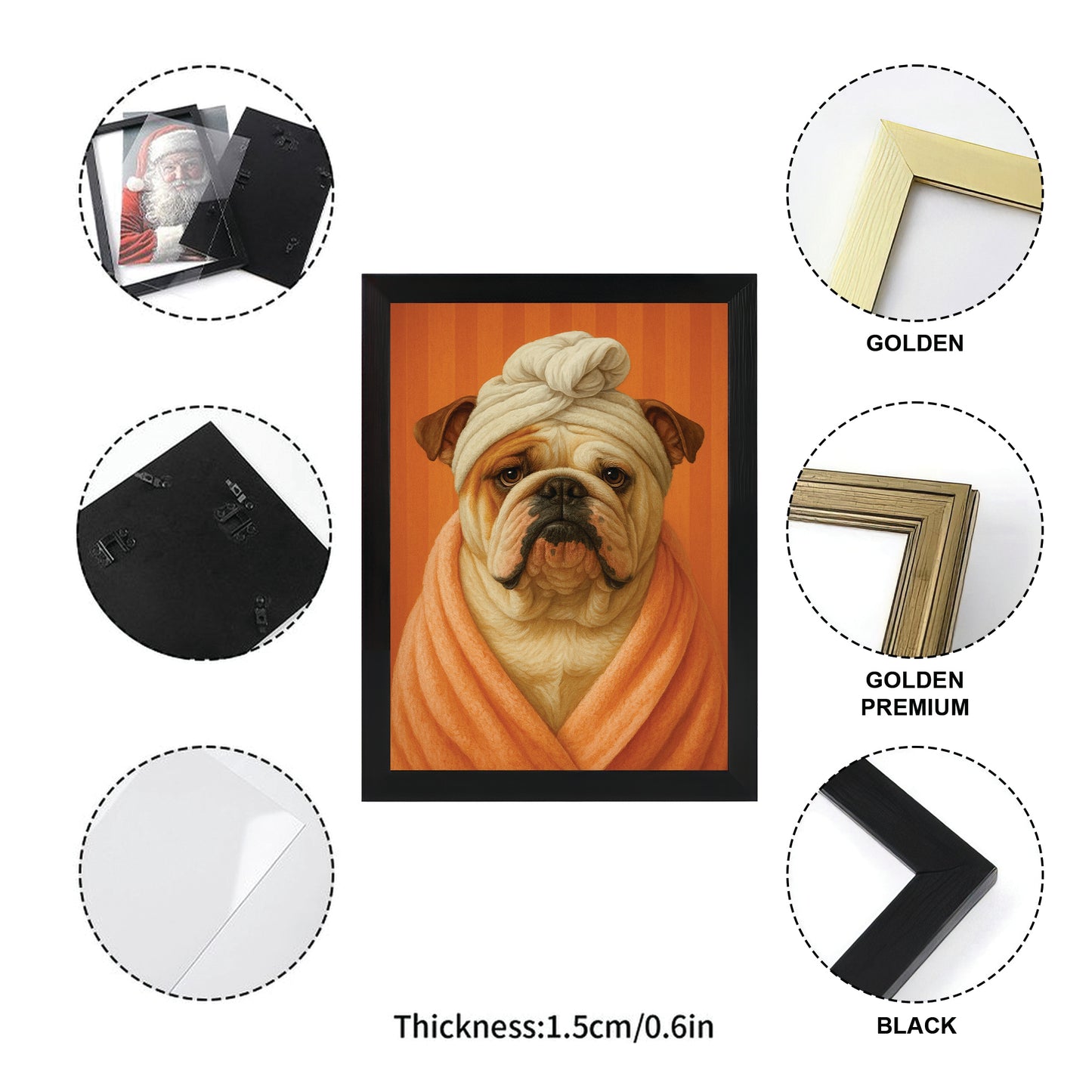 Custom Photo Dog Bathroom Style 17 Canvas Framed Wall Art Gift For Dog Lovers