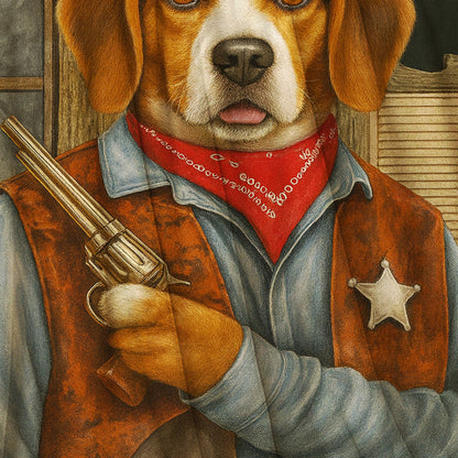 Custom Photo Dog Cowboy Canvas