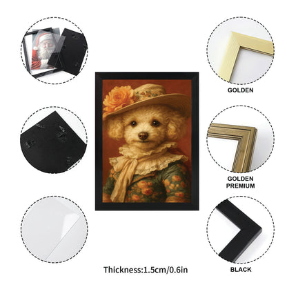 Custom Photo Dog Royal Style 05 Canvas Framed Wall Art Gift For Dog Lovers