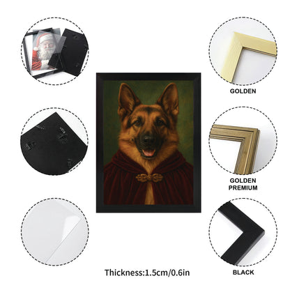 Custom Photo Dog Royal Style 08 Canvas Framed Wall Art Gift For Dog Lovers