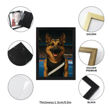 Custom Photo Gymnast Dog Canvas Framed Wall Art Gift For Dog Lovers