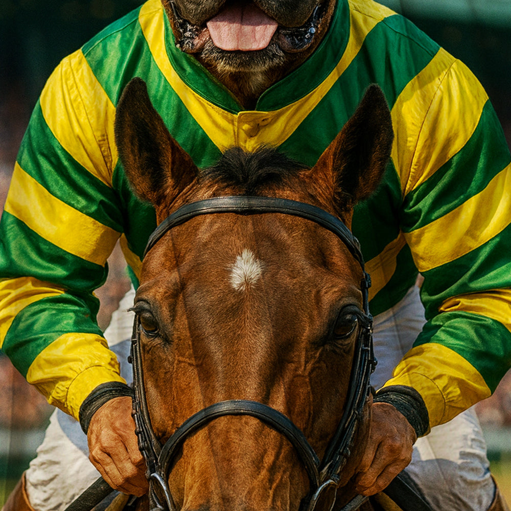 Custom Photo Jockey Horse Racing Dog BlanketGift For Dog Lovers