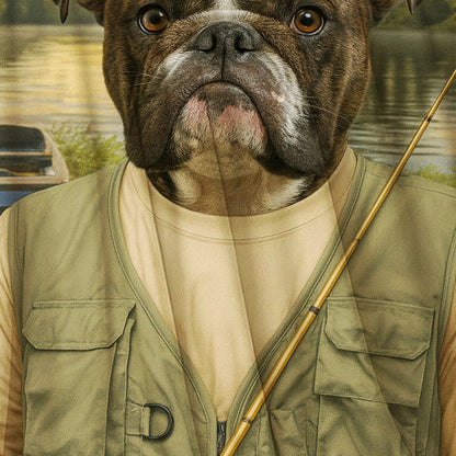Custom Photo Fisherman Dog Canvas
