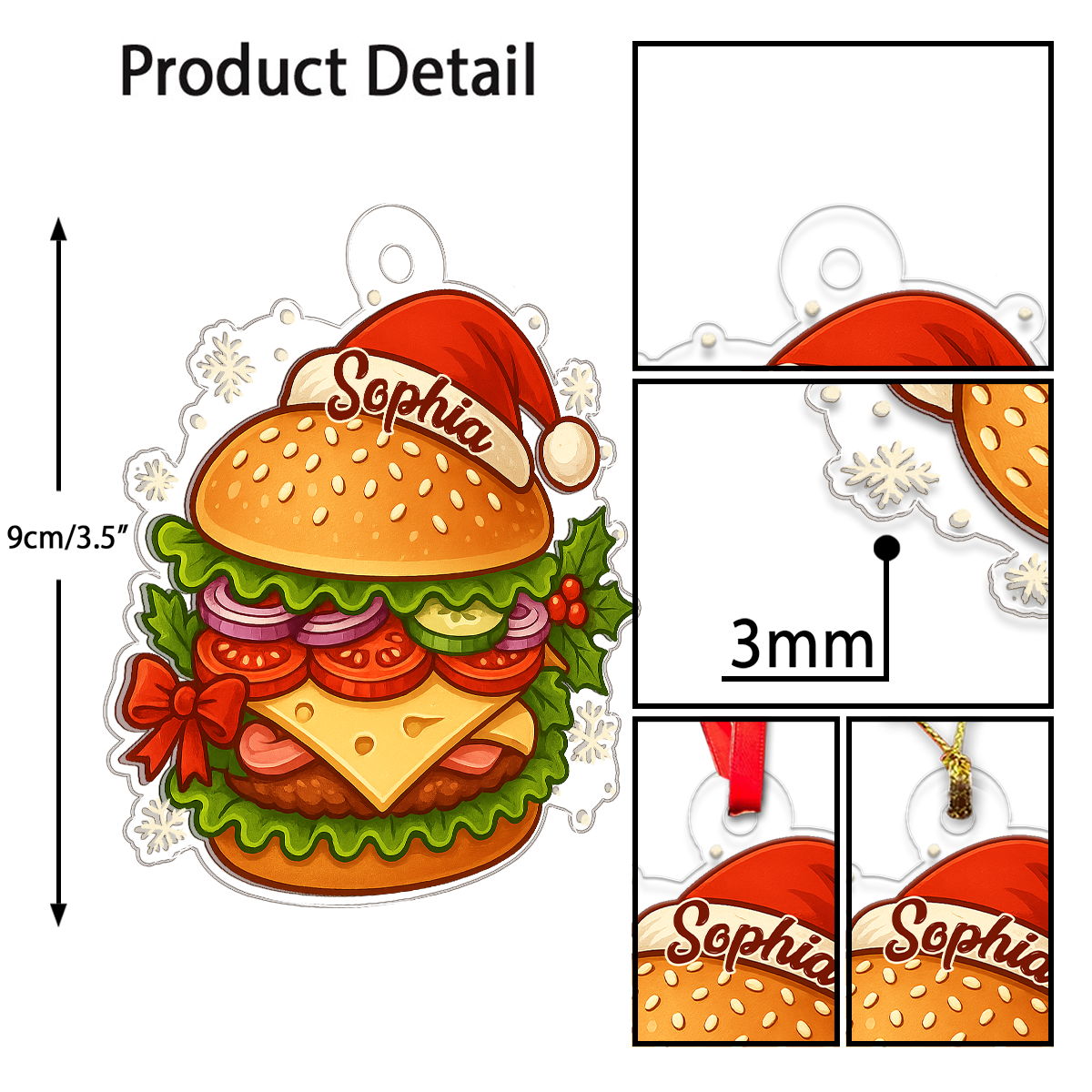 Custom Name Hamburger Christmas
