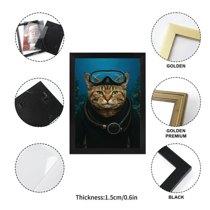 Custom Photo Scuba Diving Cat Gift For Cat Lovers