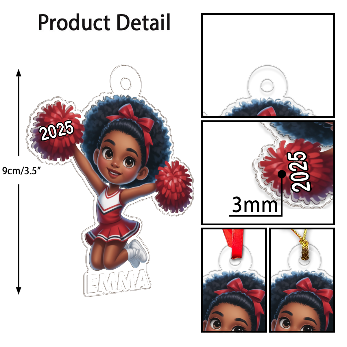 Custom Name Cheerleade Xmas Acrylic Ornament Christmas Gift