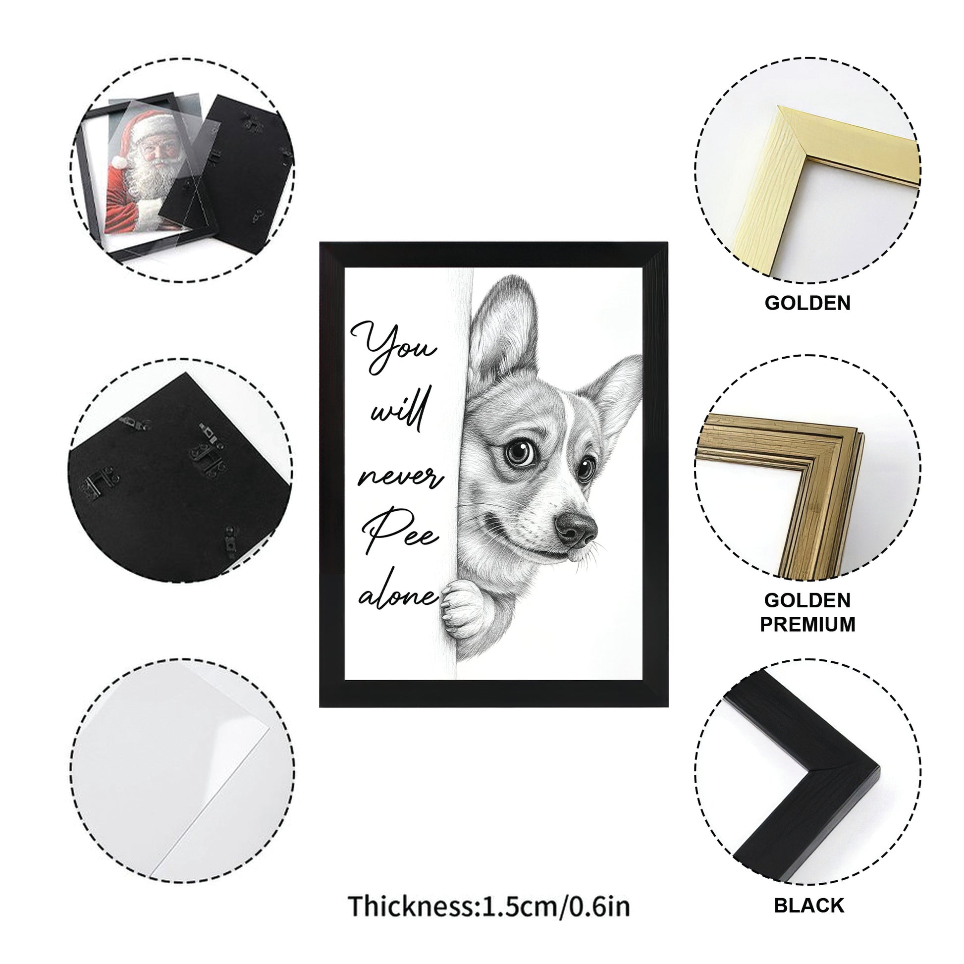 Custom Photo Dog Breed Bathroom Canvas Framed Wall Art Gift For Dog Lovers