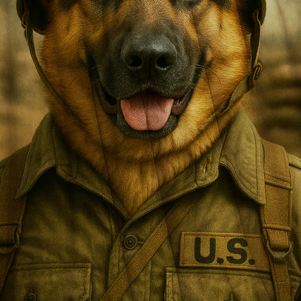 Custom Photo Military Dog BlanketGift For Dog Lovers