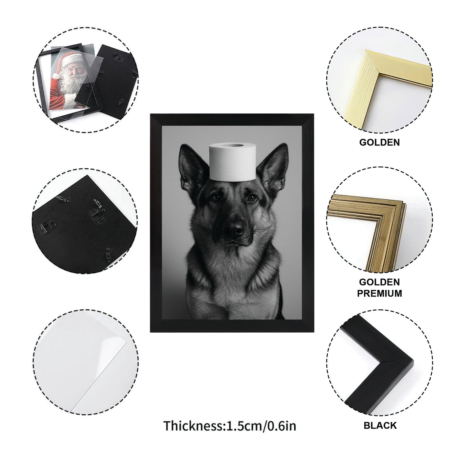 Custom Photo Dog Bathroom Style 11 Canvas Framed Wall Art Gift For Dog Lovers