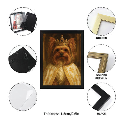 Custom Photo Dog Royal Style 07 Canvas Framed Wall Art Gift For Dog Lovers