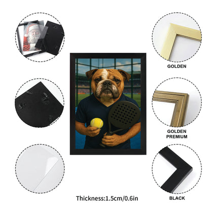 Custom Photo Paddle Player Dog Canvas Framed Wall Art Gift For Dog Lovers
