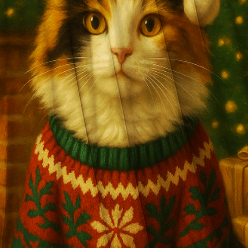 Custom Photo Cat Christmas Oufit Blanket
