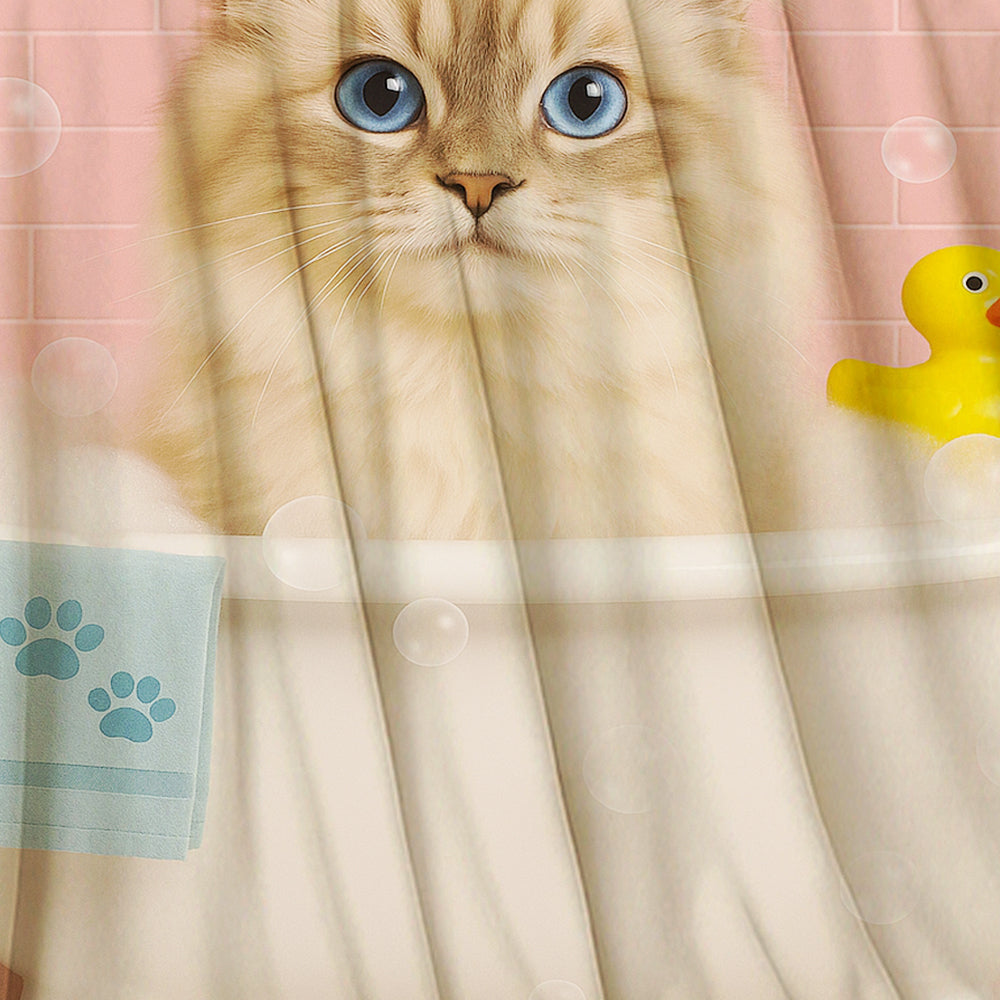 Custom Photo Cat In Bath Blanket Gift For Cat Lovers