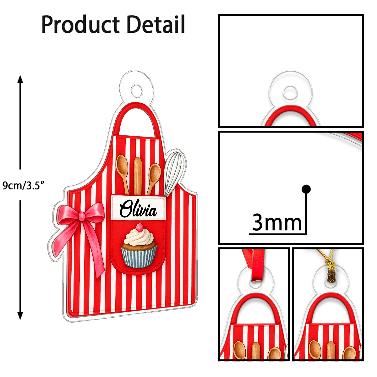 Custom Name Aprons For Bakers Acrylic Ornament Christmas Gift