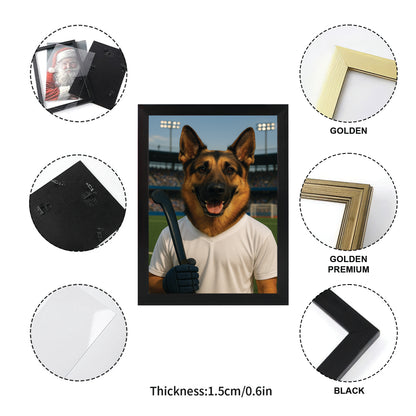 Custom Photo Field Hockey Dog Canvas Framed Wall Art Gift For Dog Lovers