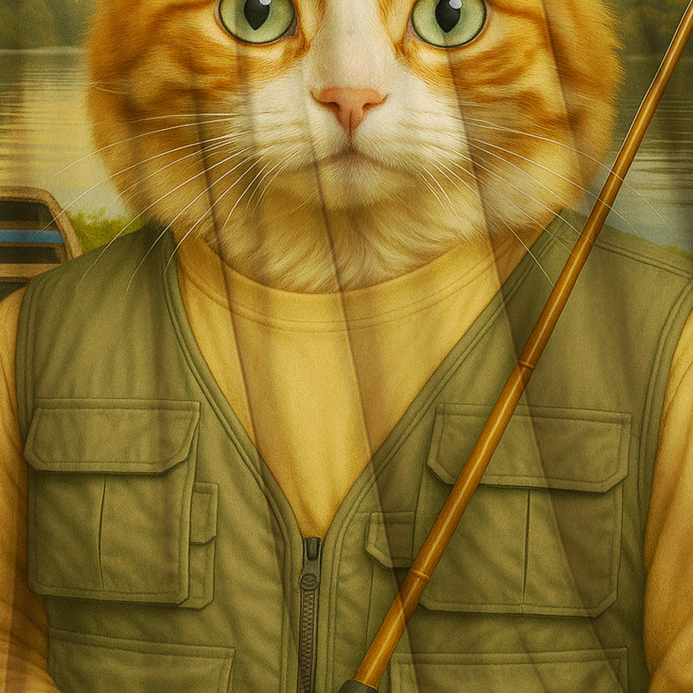 Custom Photo Fisherman Cat Blanket