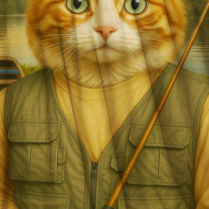 Custom Photo Fisherman Cat Blanket