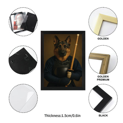 Custom Photo Kendo Dog Canvas Framed Wall Art Gift For Dog Lovers