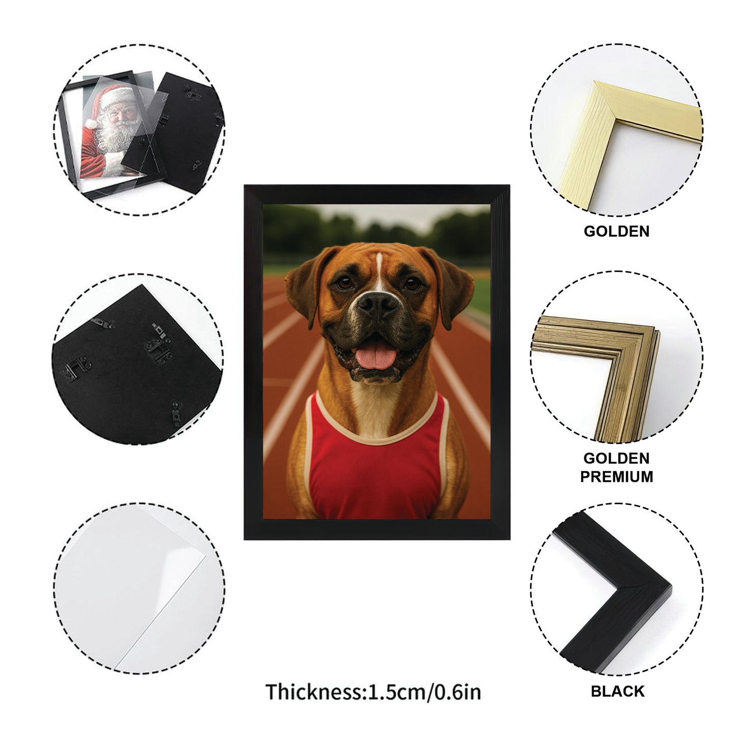Custom Photo Runner Dog Canvas Framed Wall Art Gift For Dog Lovers