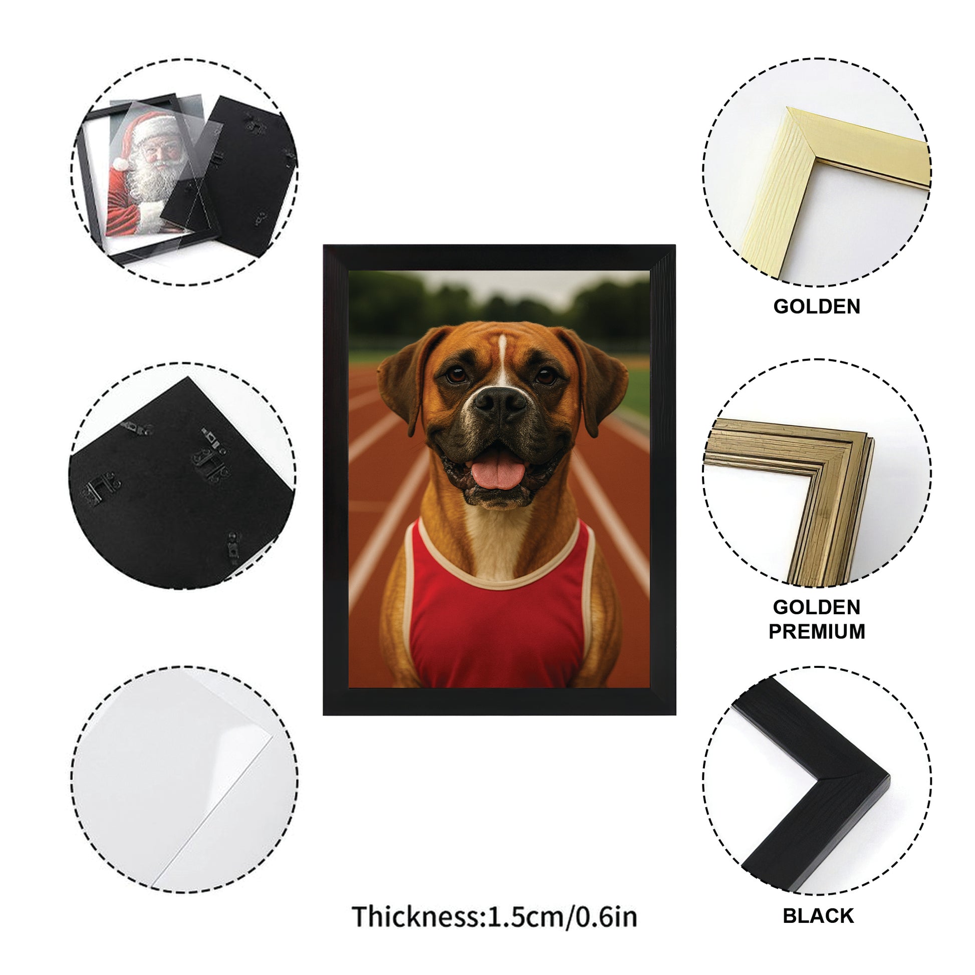 Custom Photo Runner Dog Canvas Framed Wall Art Gift For Dog Lovers