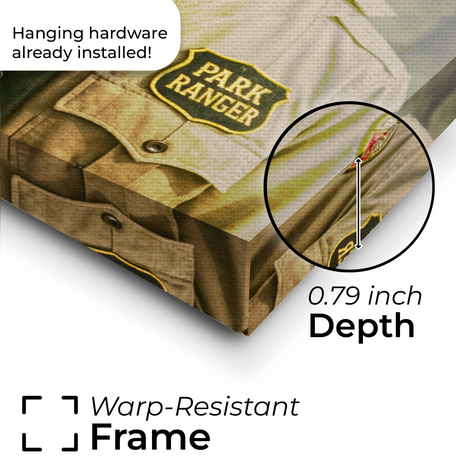 Custom Photo Park Ranger Cat Canvas