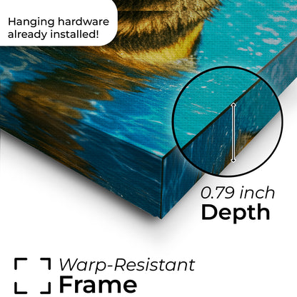 Custom Photo Swimmer Dog Canvas Gift For Dog Lovers