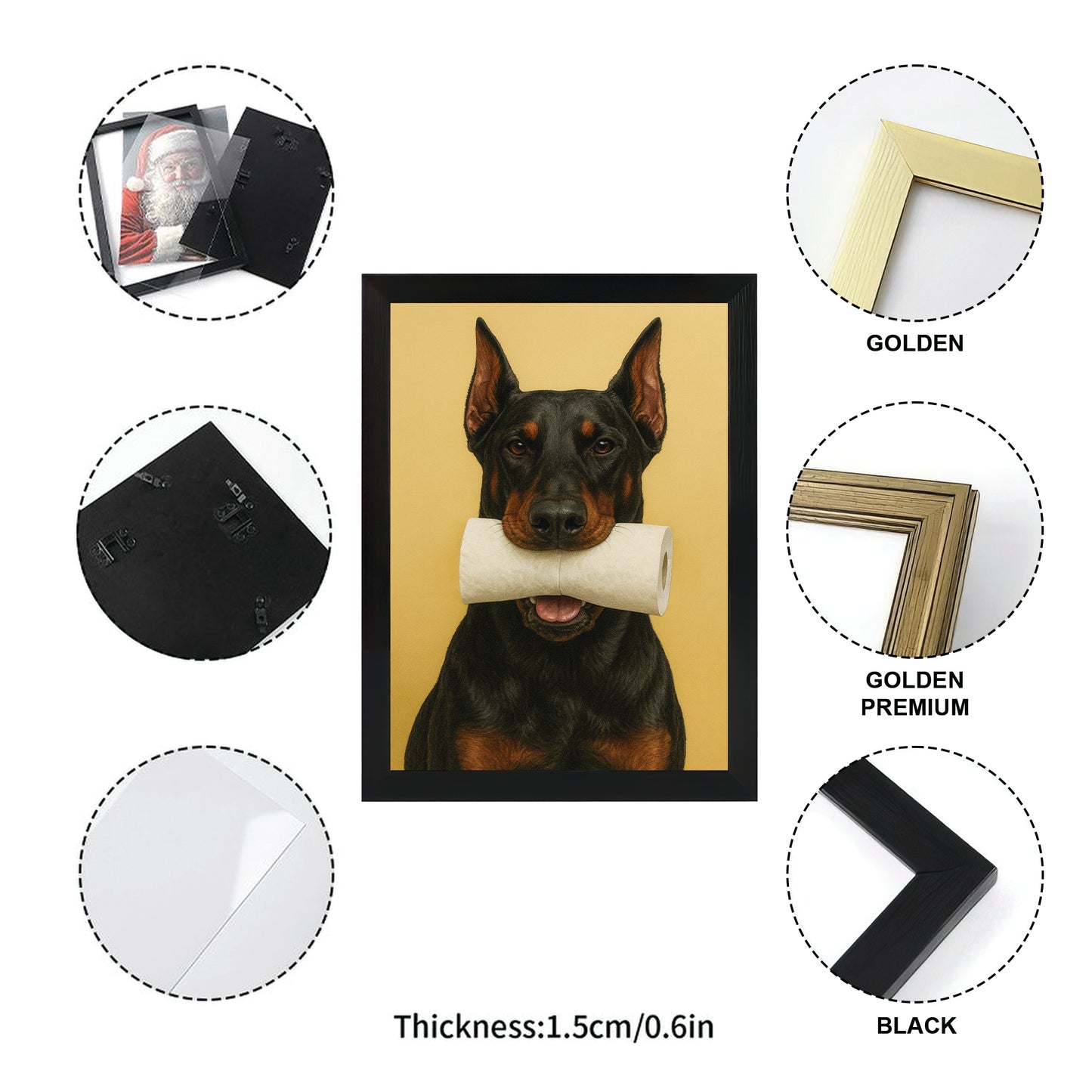 Custom Photo Dog Bathroom Style 23 Canvas Framed Wall Art Gift For Dog Lovers