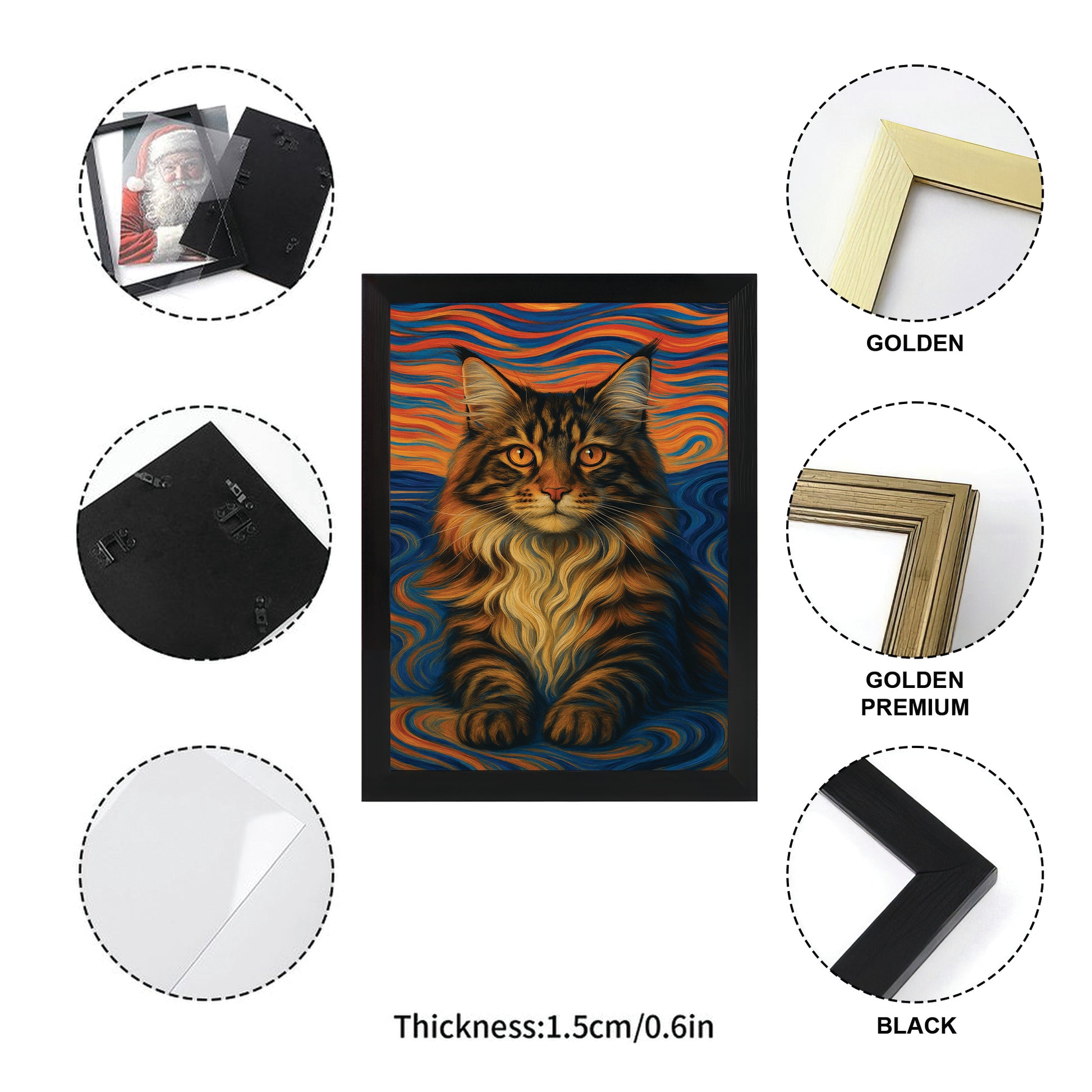 Custom Cat Portrait Expressionist Art