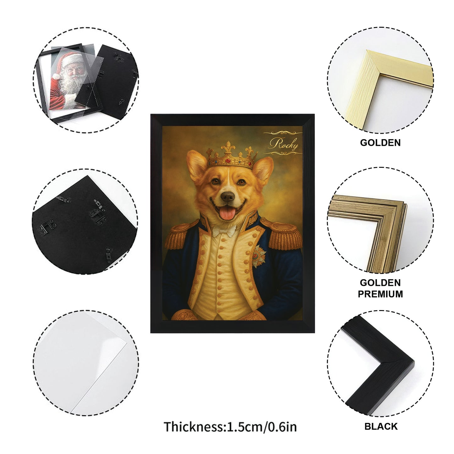 Custom Photo Great Captain Dog Canvas Framed Wall Art Gift For Dog Lovers