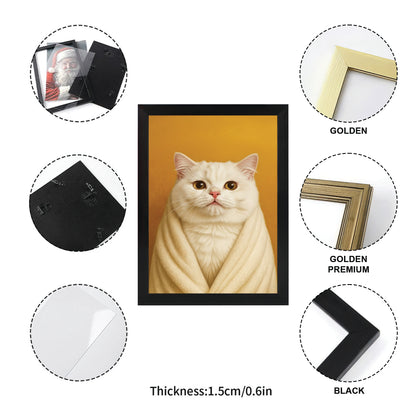 Custom Photo Cat Bathroom Style 30 Canvas Framed Wall Art Gift For Cat Lovers