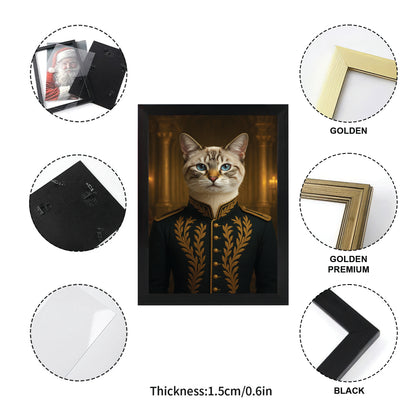Custom Photo Cat Royal Style 10 Canvas Framed Wall Art Gift For Cat Lovers