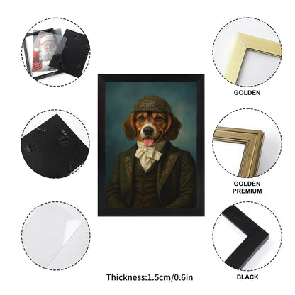 Custom Photo Detective Dog Canvas Framed Wall Art Gift For Dog Lovers