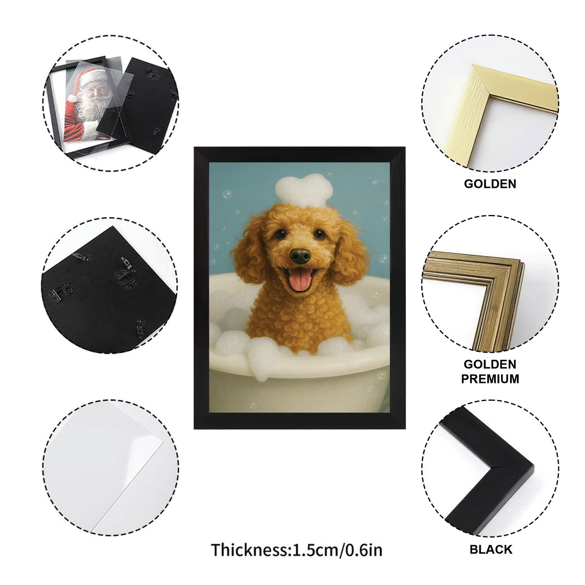 Custom Photo Dog Bathroom Style 29 Canvas Framed Wall Art Gift For Dog Lovers
