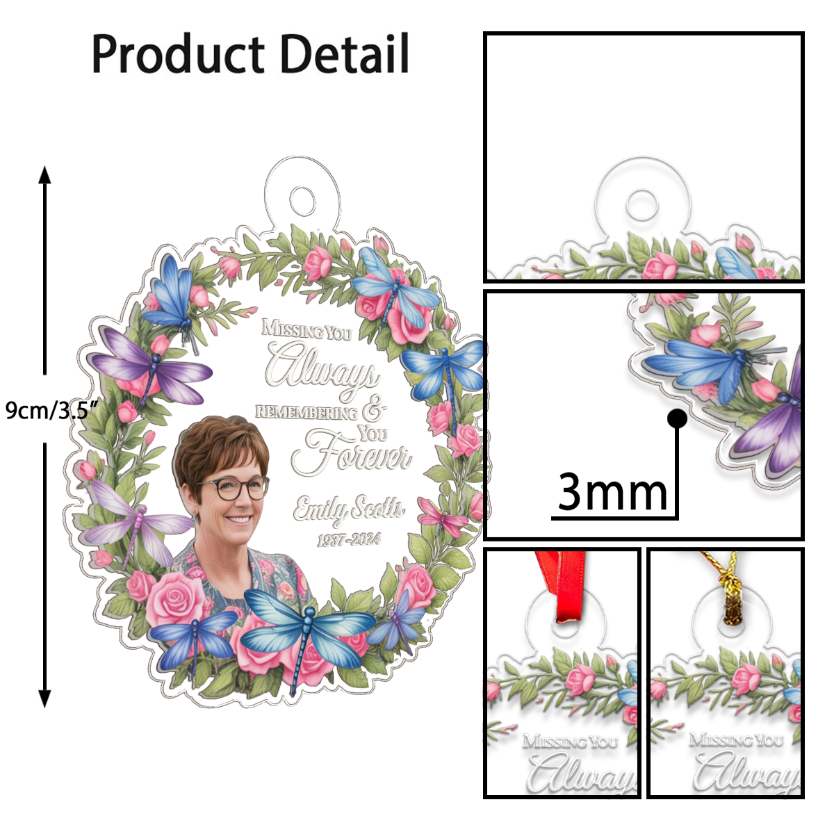 Personalized Missing You Always Remembering You Forever Acrylic Ornament Christmas Gift