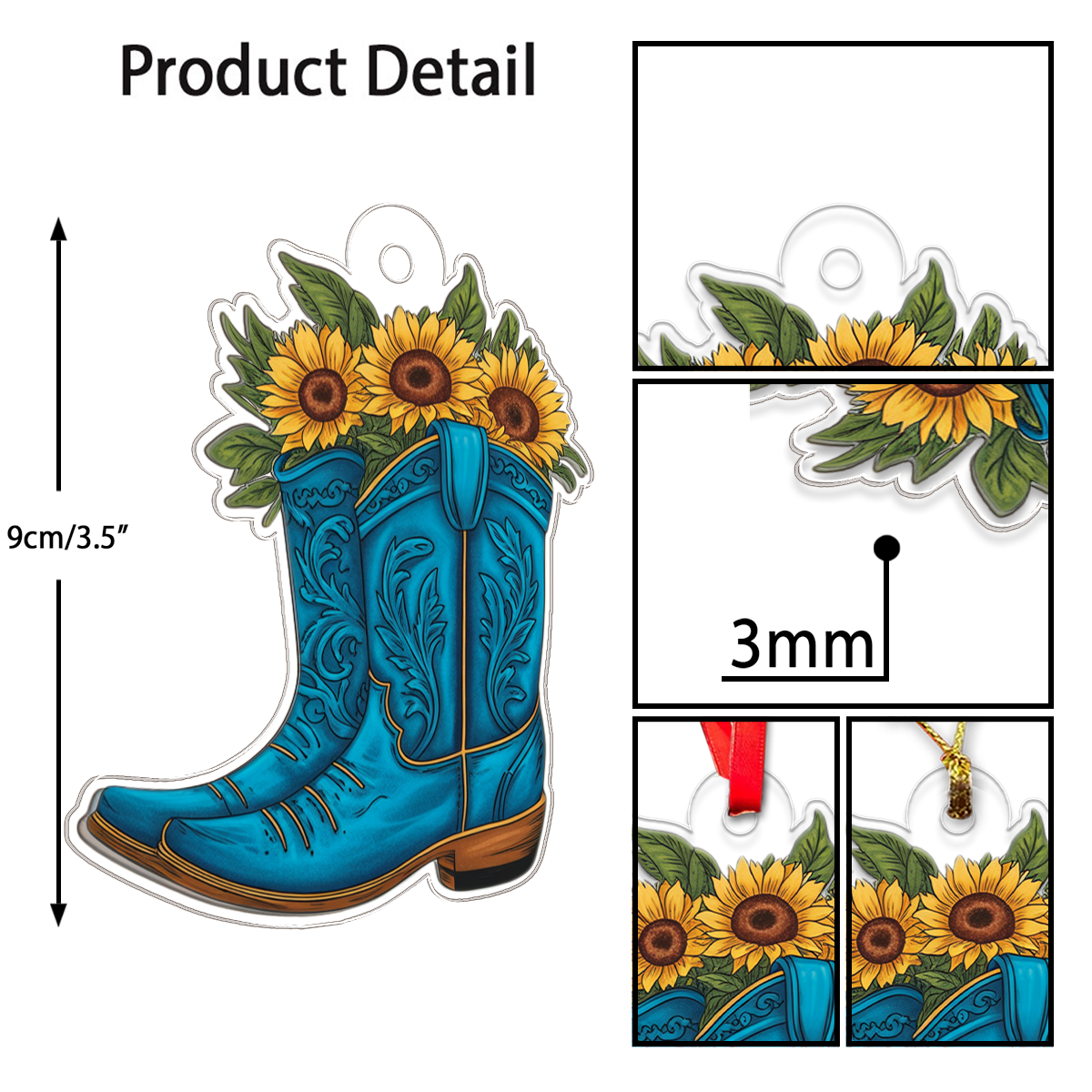 Flower Cowgirl Acrylic Ornament Christmas Gift