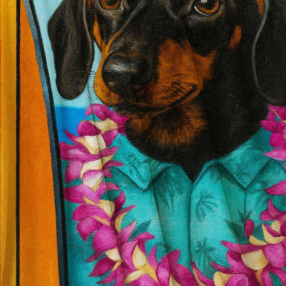 Custom Photo Surfer Dog BlanketGift For Dog Lovers