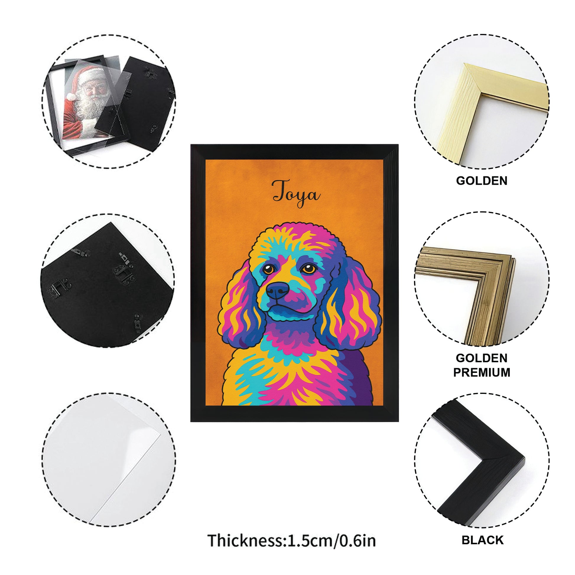 Custom Photo Minimalist Dog Canvas Framed Wall Art Gift For Dog Lovers