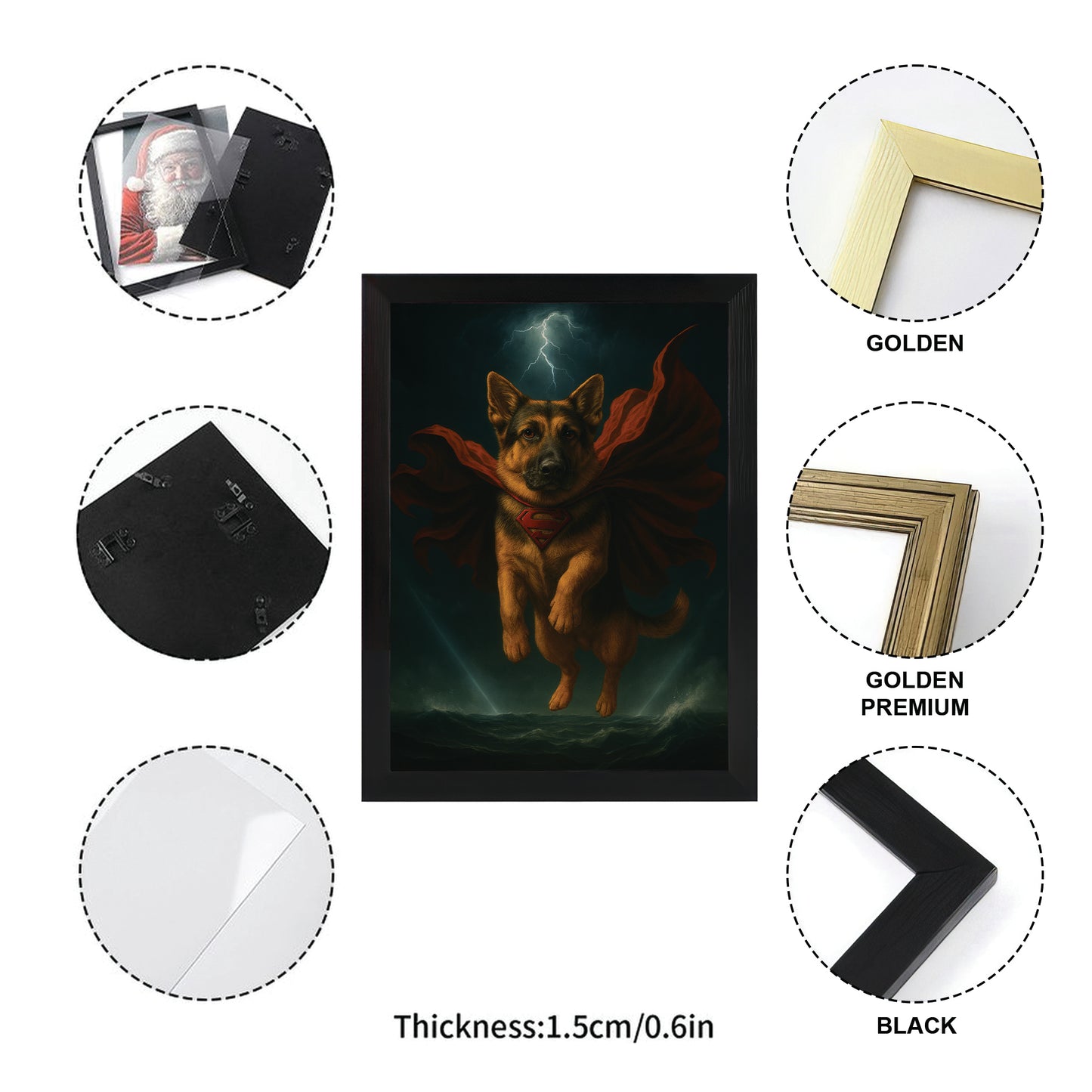 Custom Photo Dog Hero Canvas Framed Wall Art