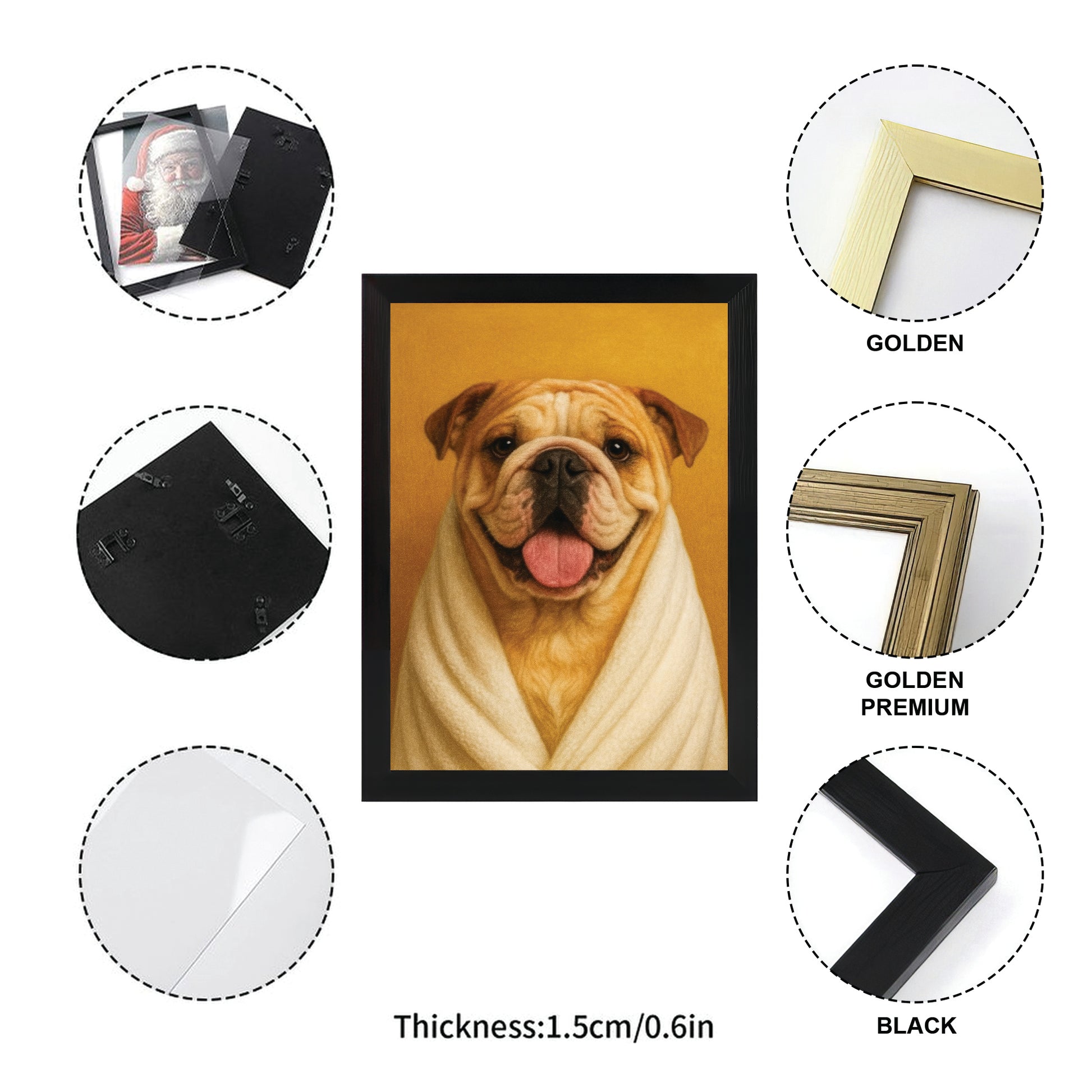 Custom Photo Dog Bathroom Style 30 Canvas Framed Wall Art Gift For Dog Lovers