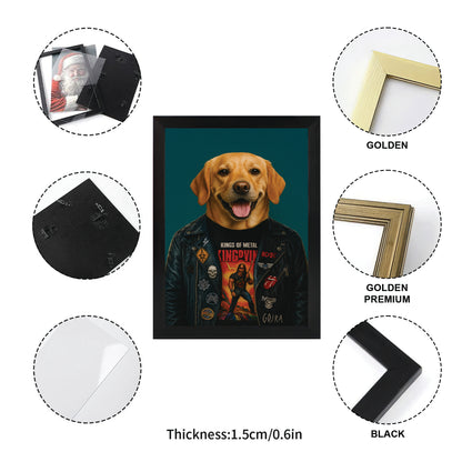 Custom Photo Dog Rock n Roll Canvas Framed Wall Art