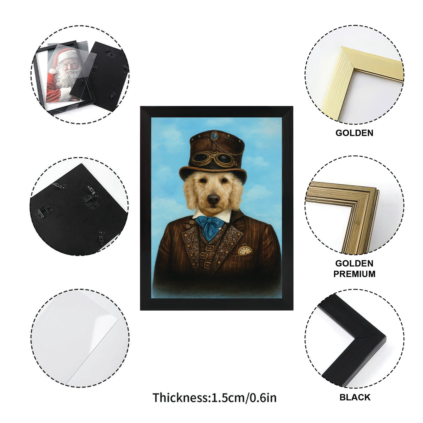 Custom Photo Pilot Dog Canvas Framed Wall Art Gift For Dog Lovers