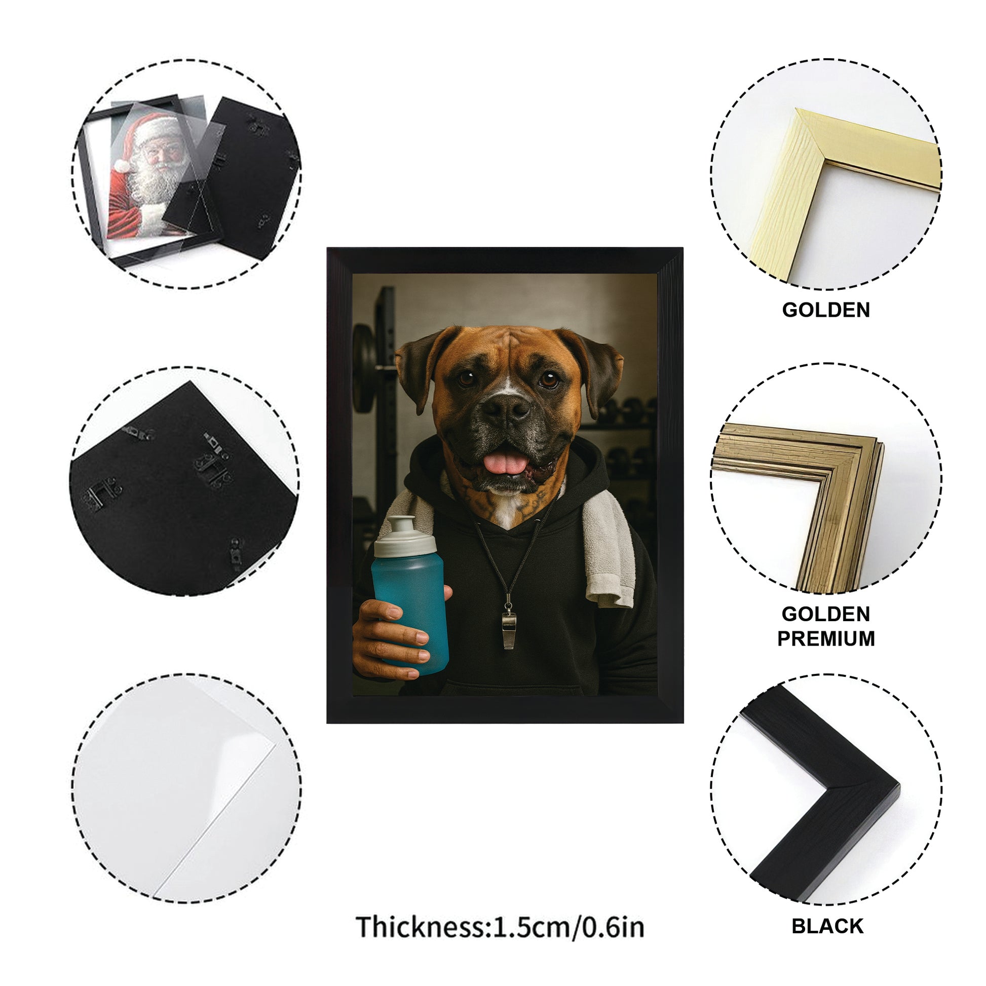 Custom Photo Personal Trainer Dog Canvas Framed Wall Art Gift For Dog Lovers