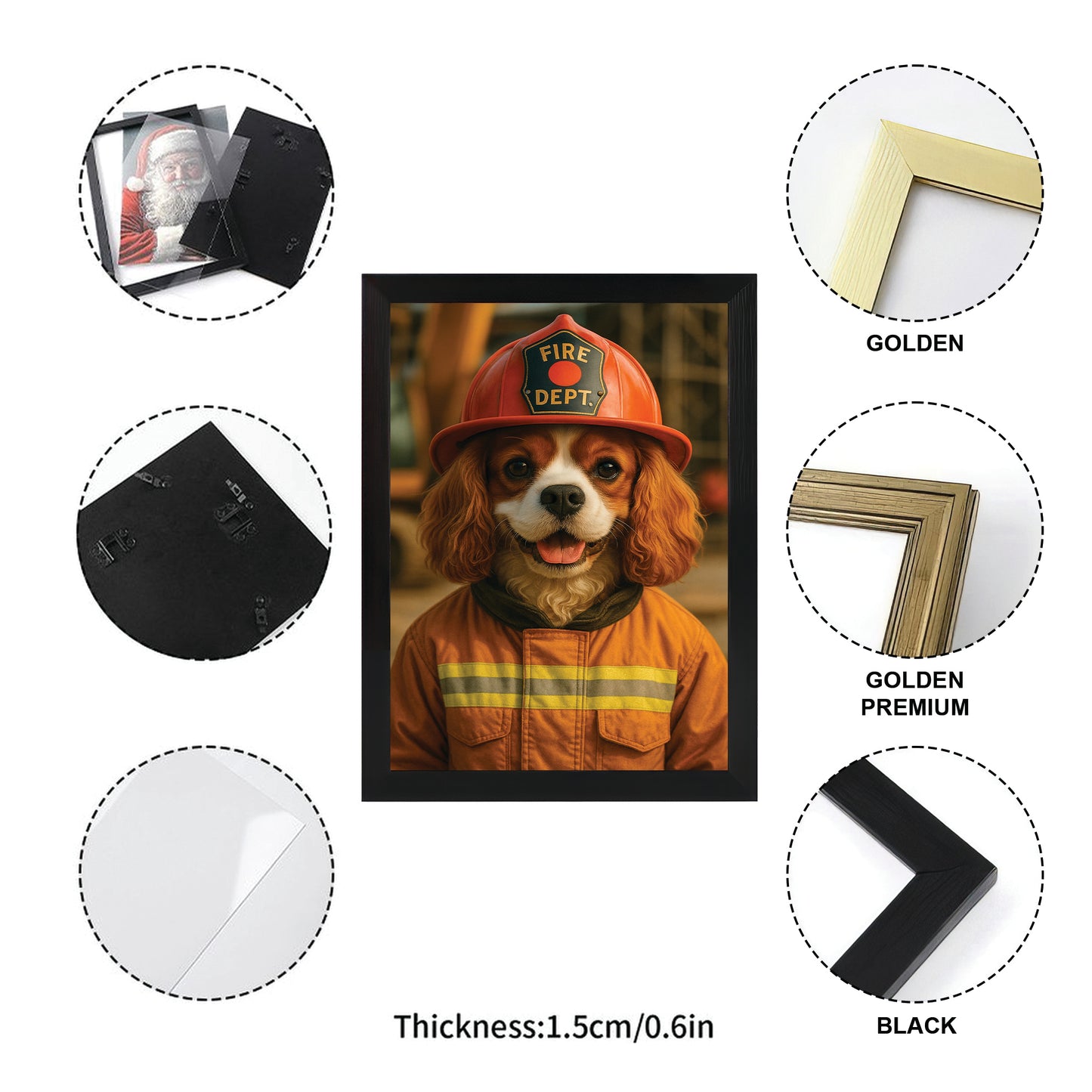 Custom Photo Construction Builder Canvas Framed Wall Art Gift For Dog Lovers