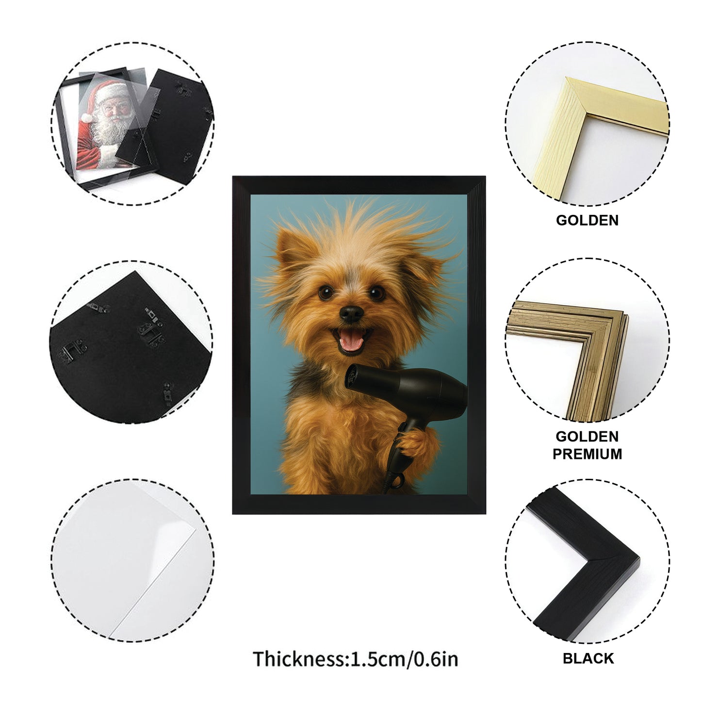 Custom Photo Dog Bathroom Style 35 Canvas Framed Wall Art Gift For Dog Lovers
