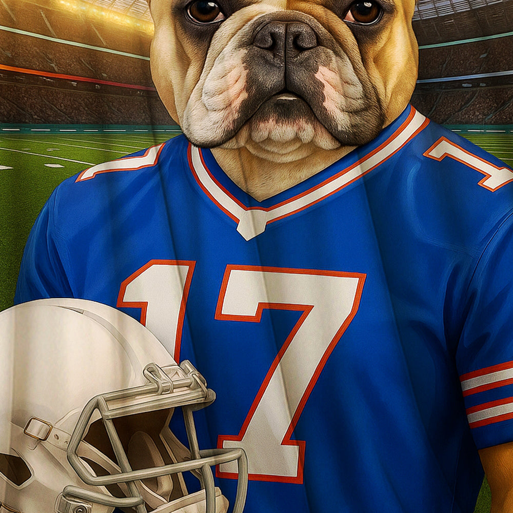 Custom Dog Photo Football Style Blanket For Dog Lover