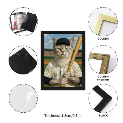 Custom Photo Baseball Player Cat Gift For Cat Lovers